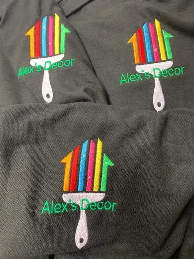 Embroidered hoodie for a trade team