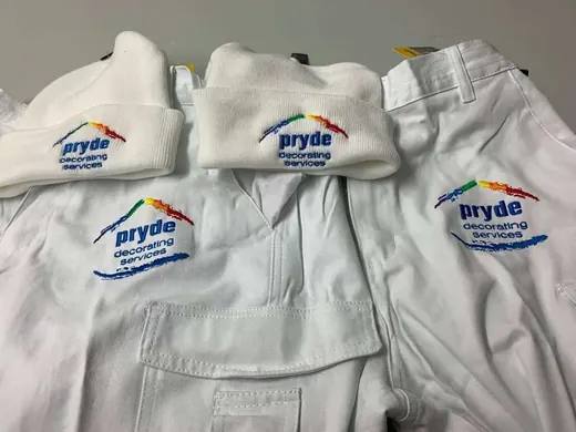 Printed logo on a workwear t-shirt